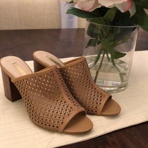 Chunky slip on heels